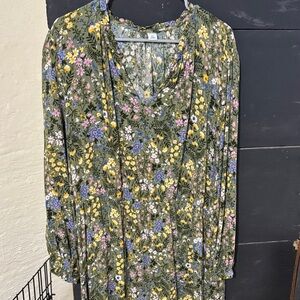 Old Navy Floral Dress - Green, Yellow, Blue
